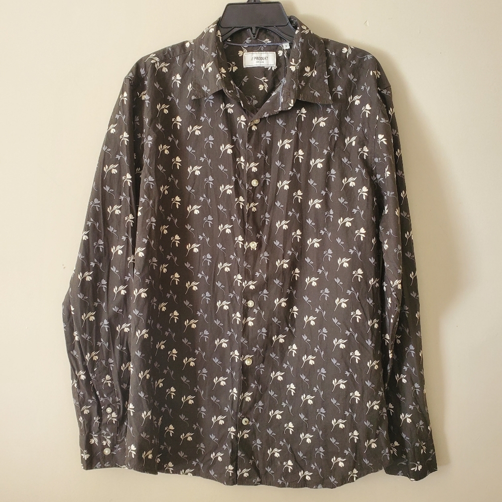 Produkt Long Sleeve Button Down Collared Shirt Floral Pattern Size Large